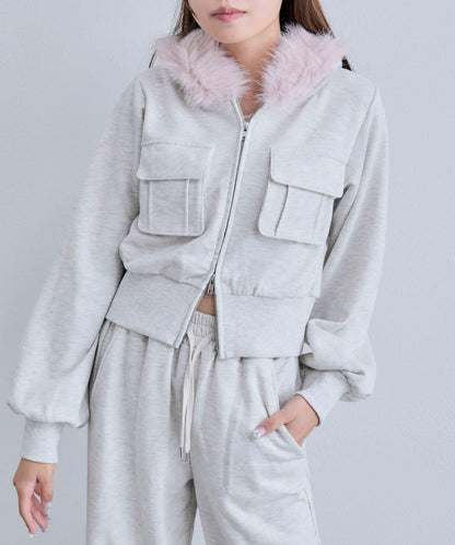 【OLIVE des OLIVE】拉鍊連帽衛衣