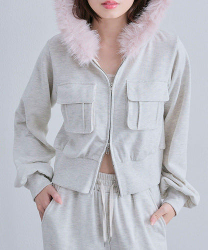 【OLIVE des OLIVE】拉鍊連帽衛衣