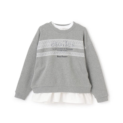 蕾絲內襯衛衣×荷葉邊T恤