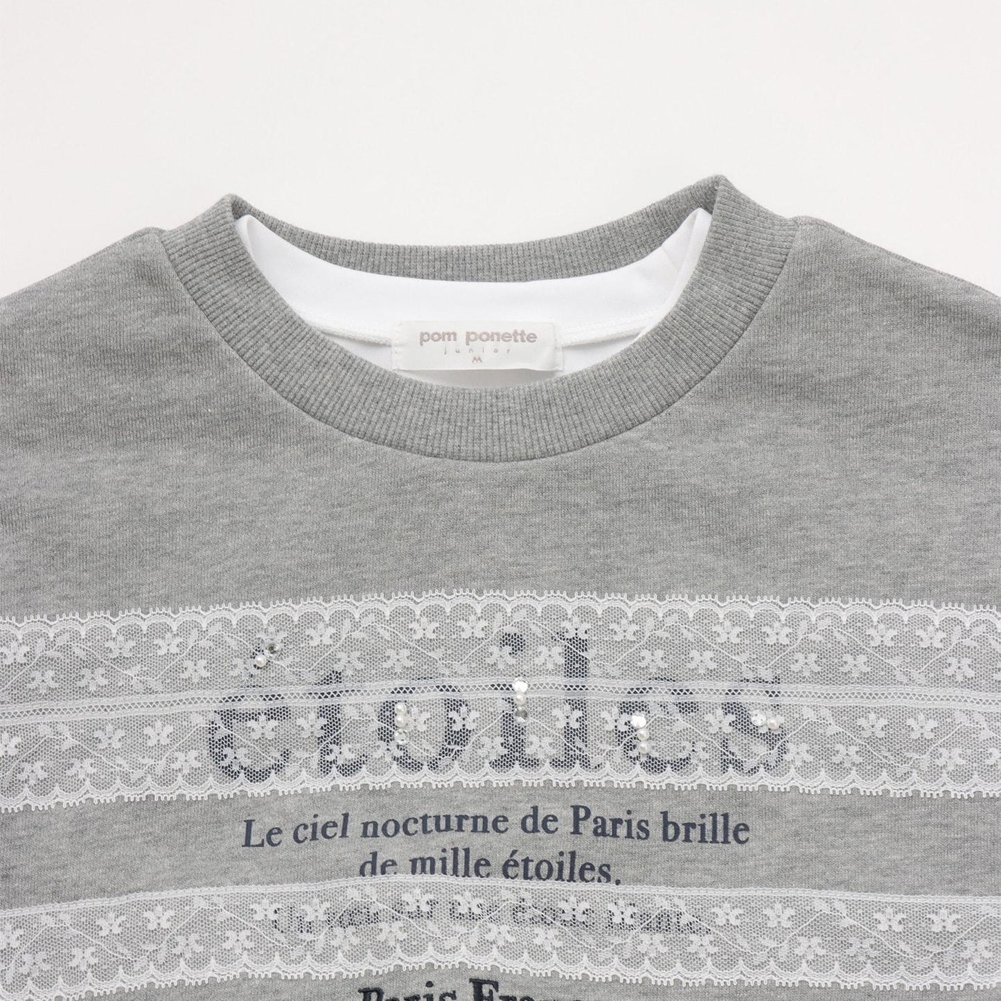 蕾絲內襯衛衣×荷葉邊T恤