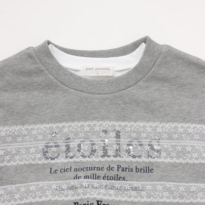 蕾絲內襯衛衣×荷葉邊T恤