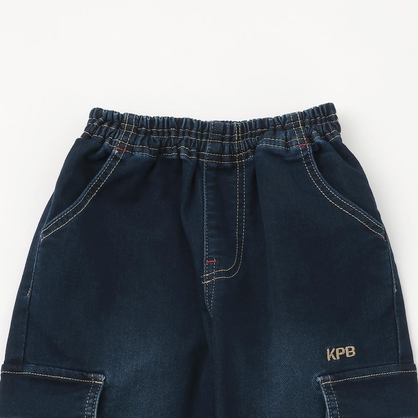 彈力牛仔工裝褲