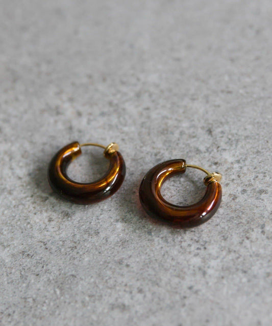 仿玳瑁圓環耳夾