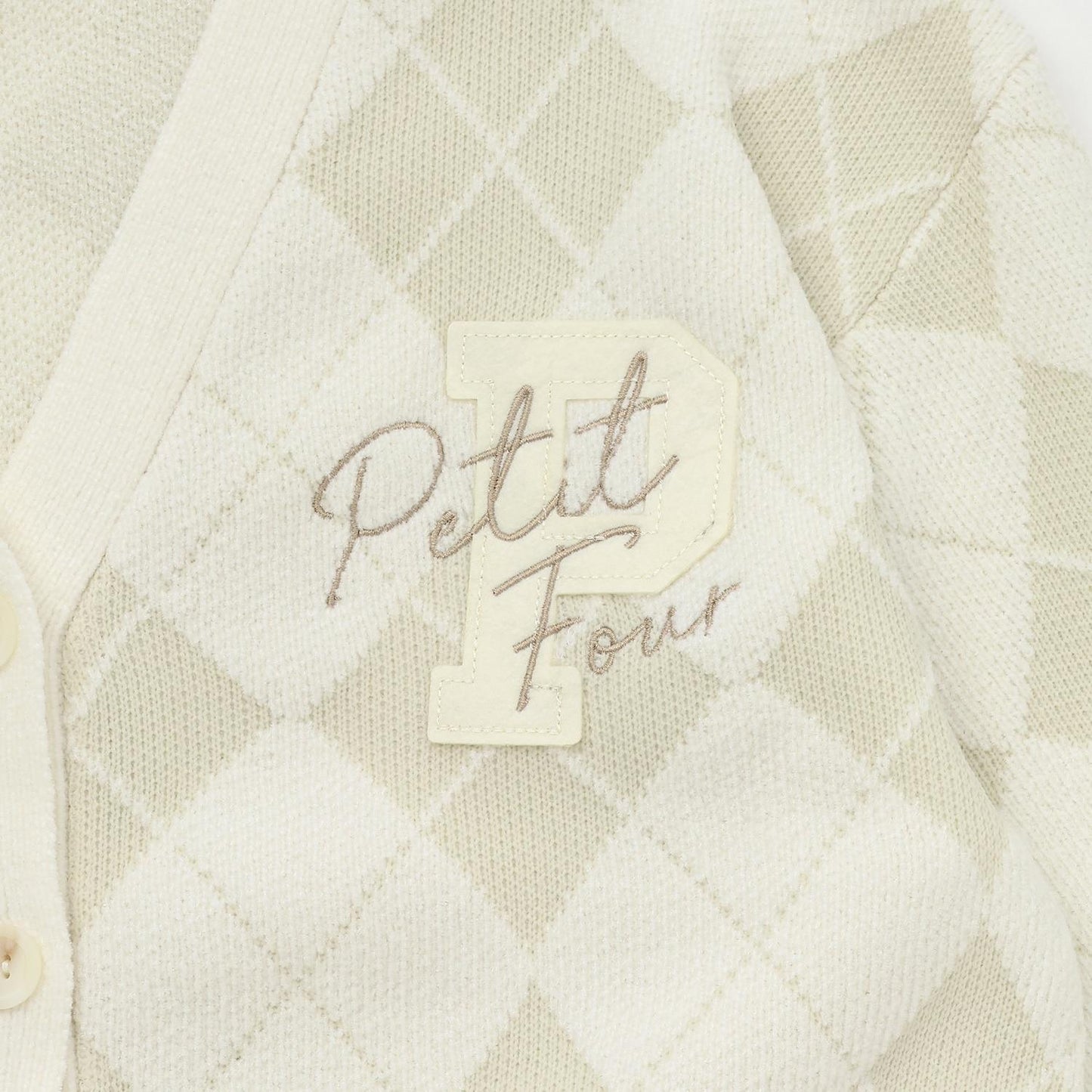 提花菱格開衫&內搭套裝