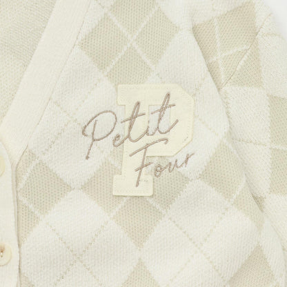 提花菱格開衫&內搭套裝