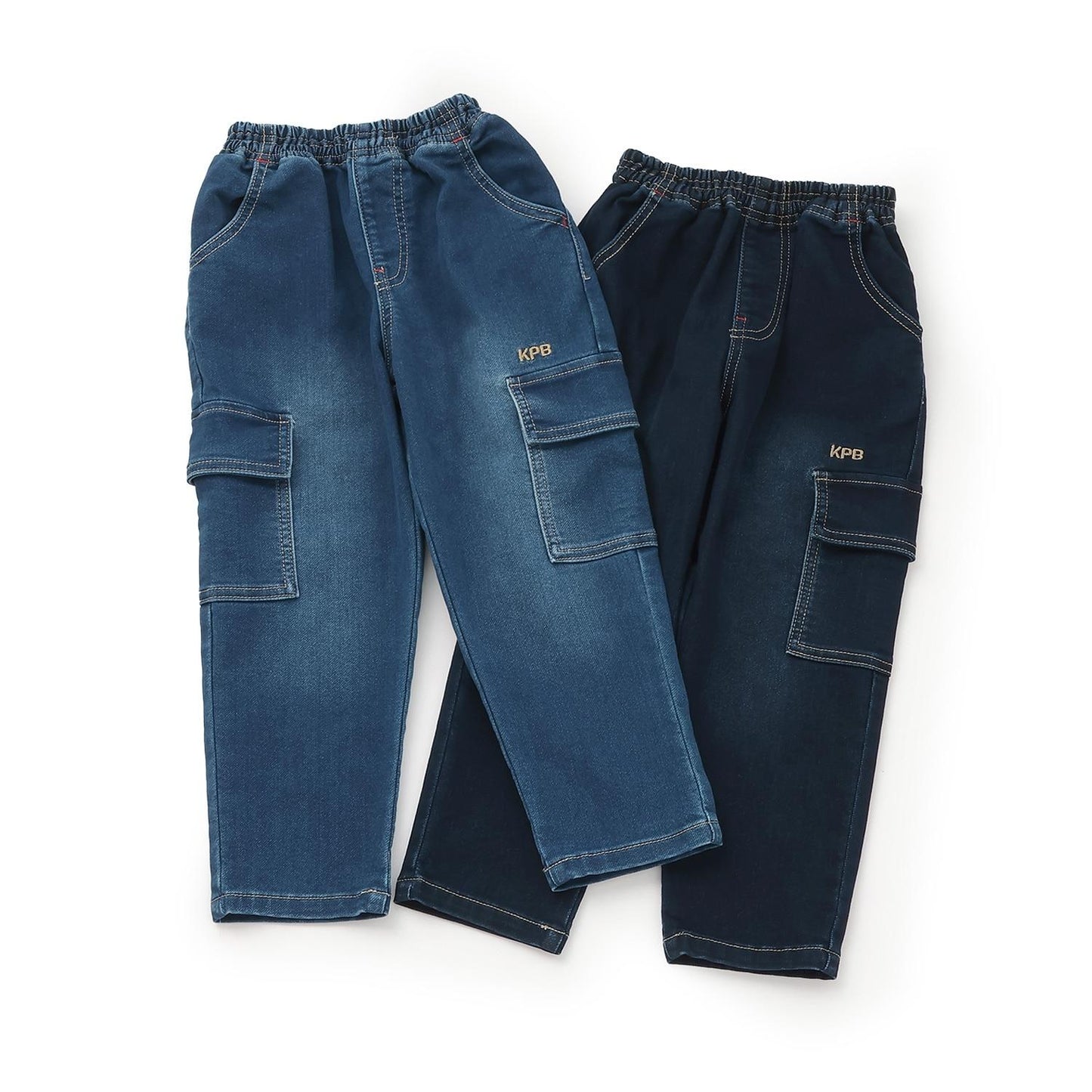 彈力牛仔工裝褲