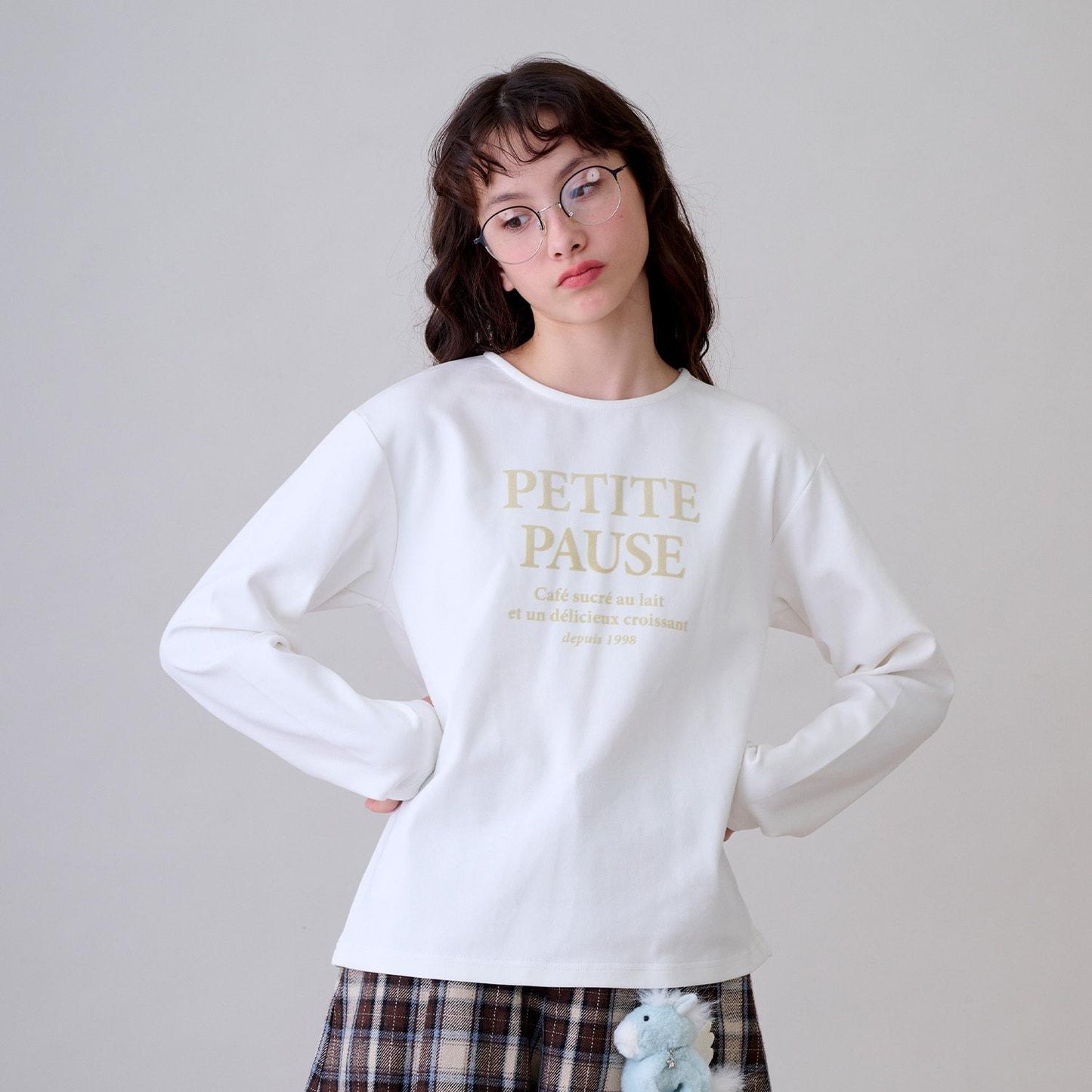 提花菱格開衫&內搭套裝