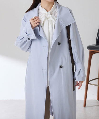 【防潑水/輕量/彈力】防潑水立領大衣