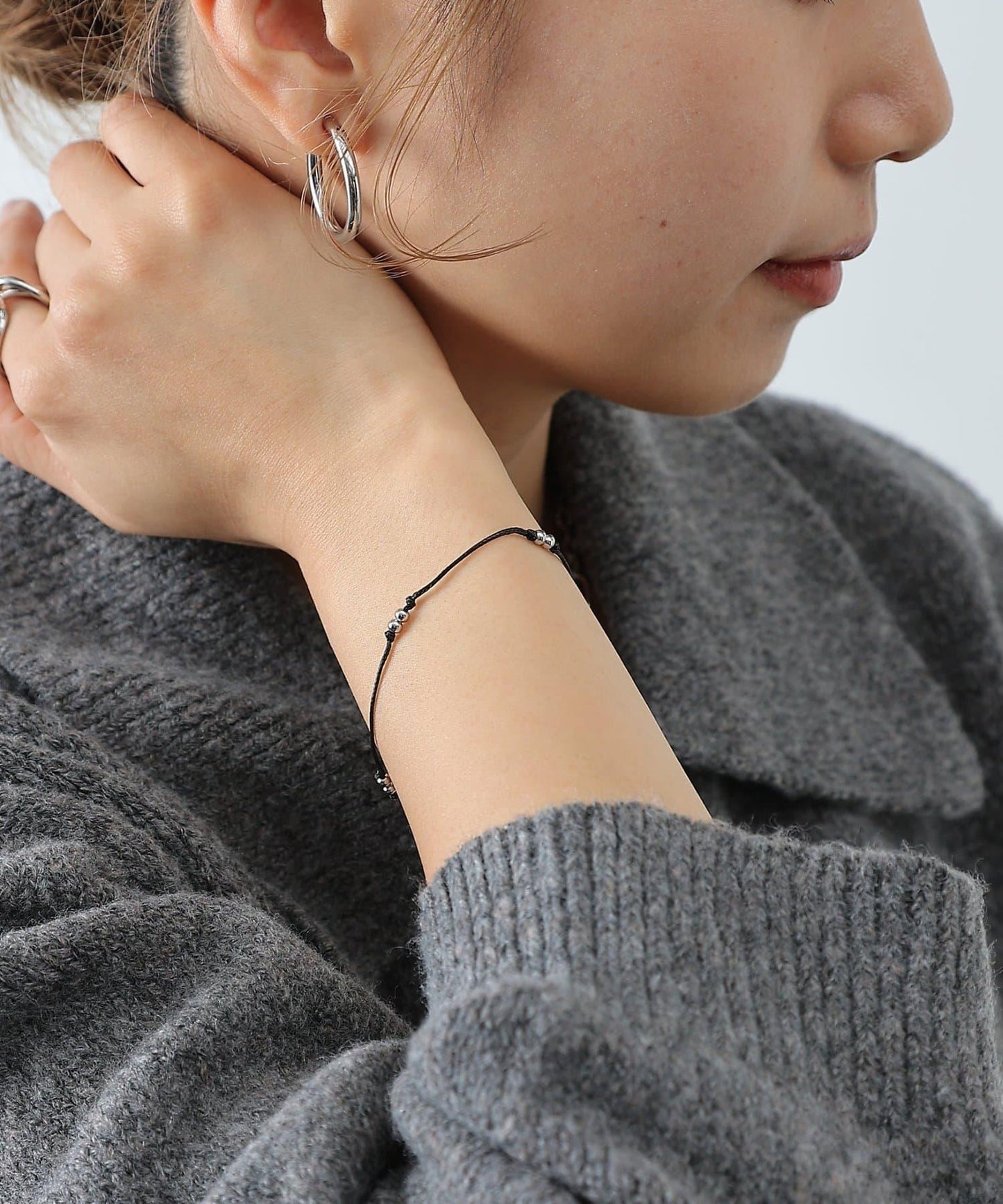 金屬光澤珍珠編織手鍊