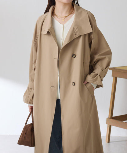 【防潑水/輕量/彈力】防潑水立領大衣