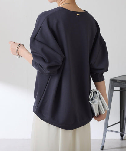 【小臉效果/彈力】V領開口套頭衫/套裝