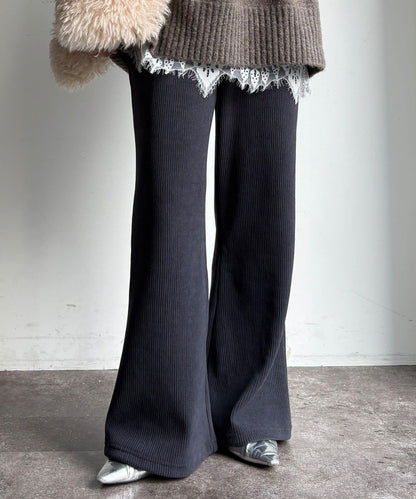 針織燈芯絨微喇休閒褲