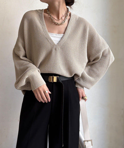 和紙質開領套頭衫