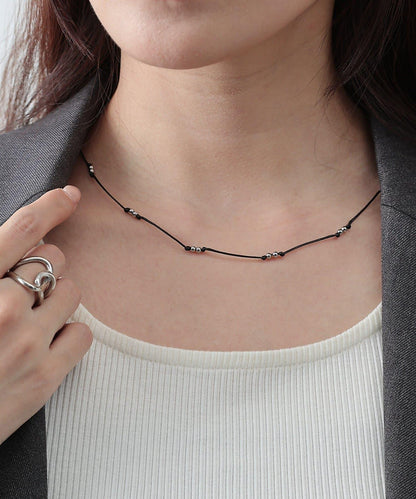 金屬光澤珍珠繩項鍊