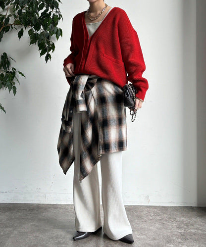 針織燈芯絨微喇休閒褲