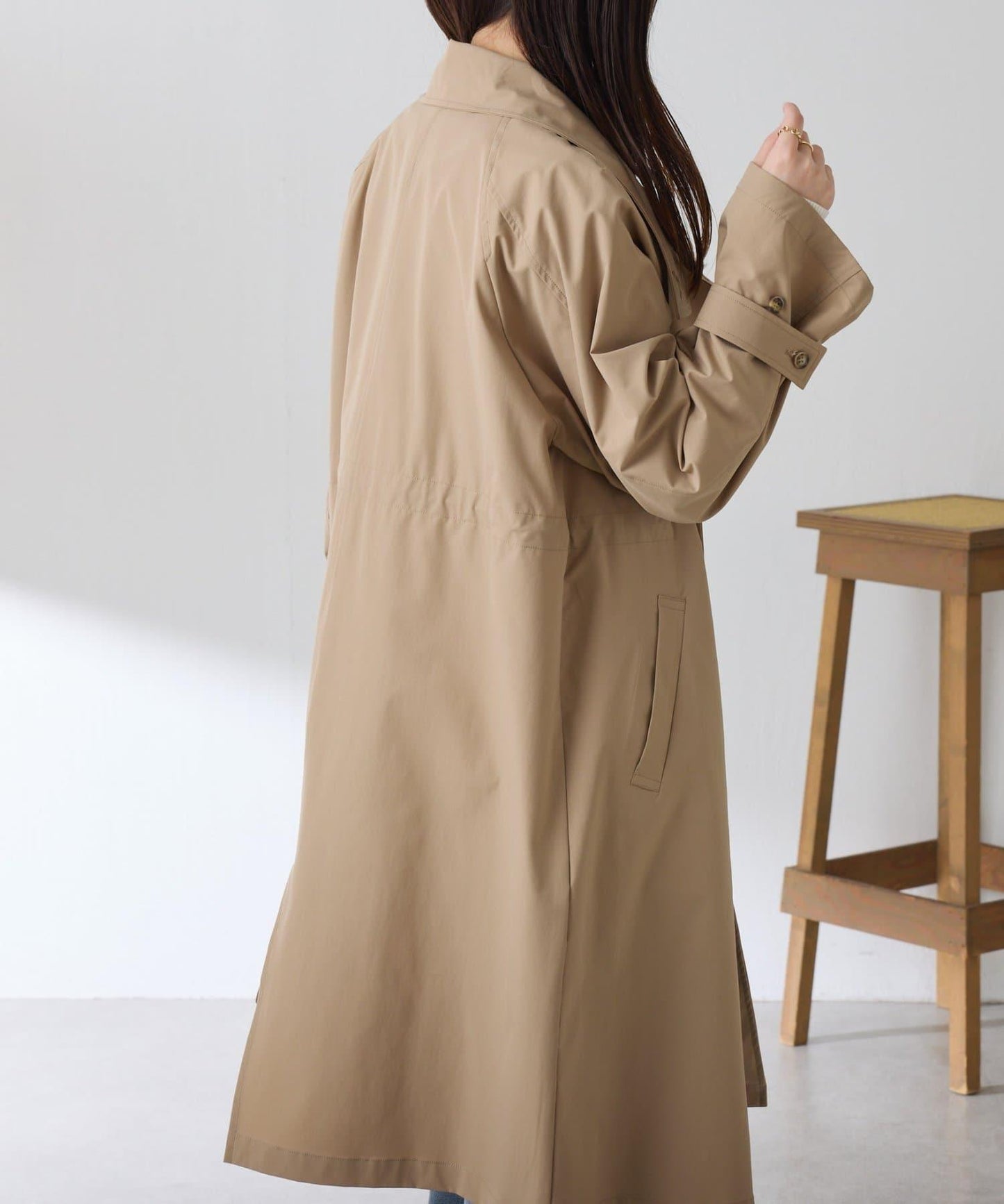 【防潑水/輕量/彈力】防潑水立領大衣