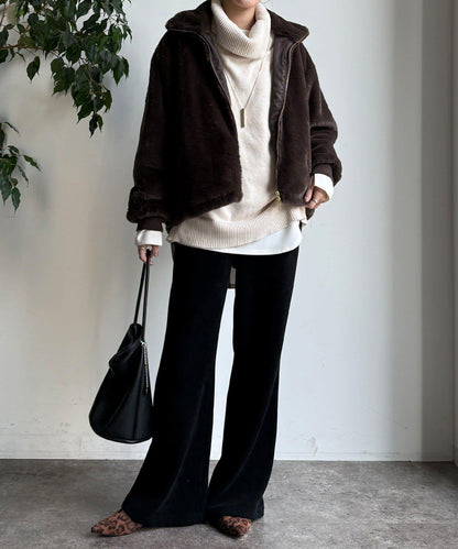 針織燈芯絨微喇休閒褲