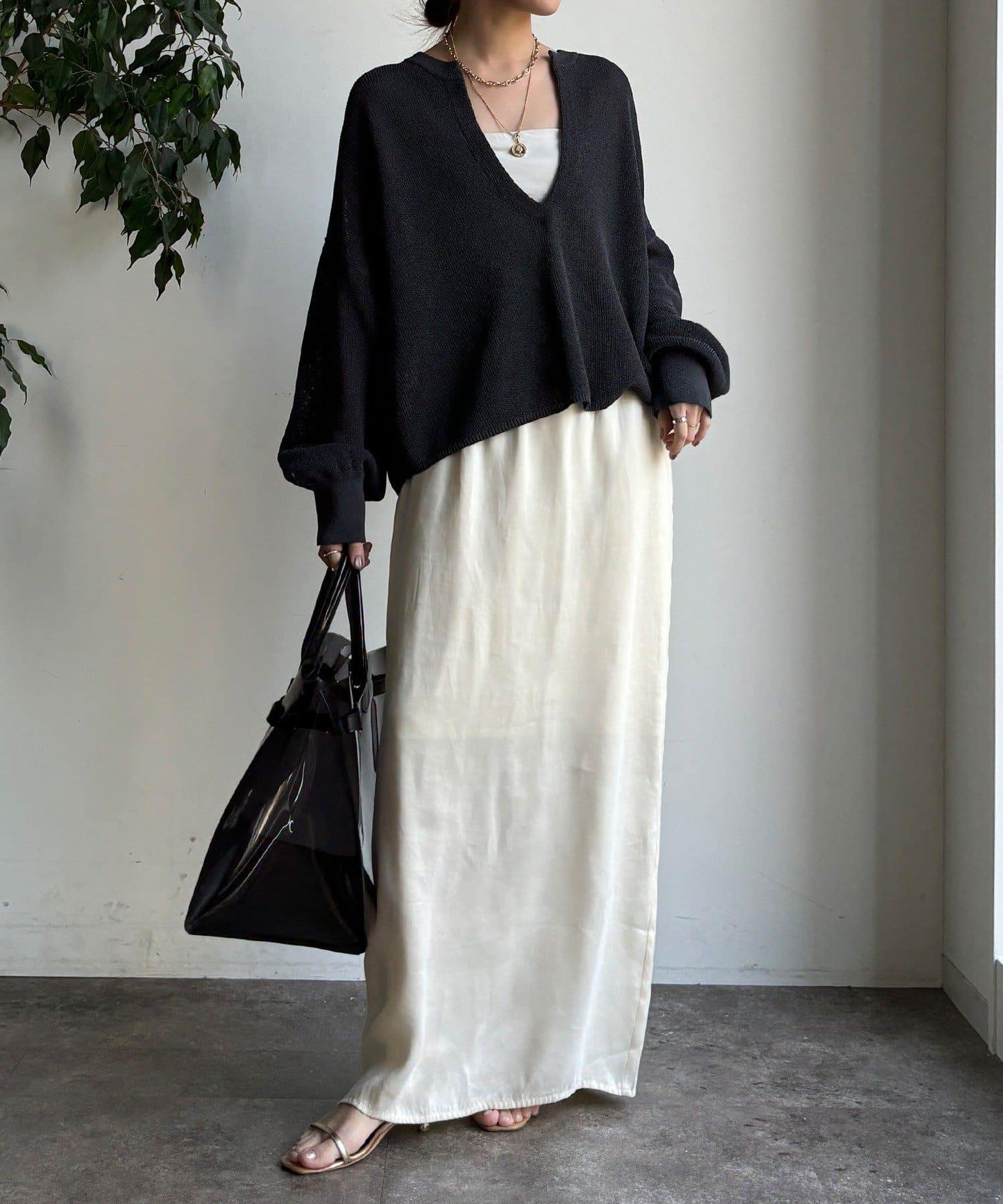 和紙質開領套頭衫