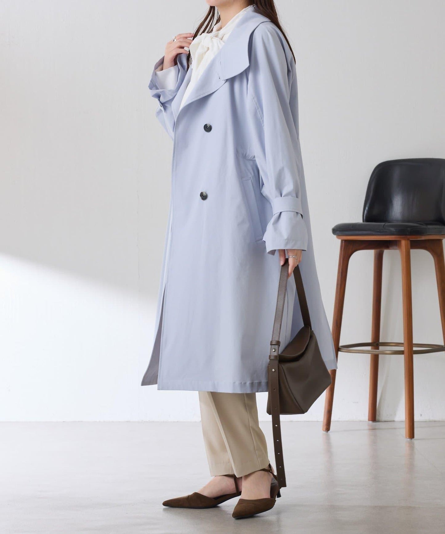 【防潑水/輕量/彈力】防潑水立領大衣