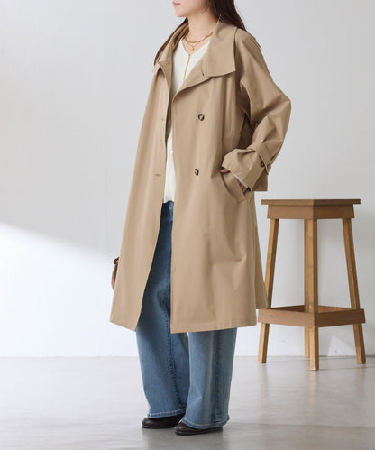 【防潑水/輕量/彈力】防潑水立領大衣