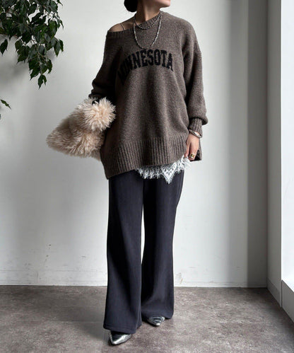 針織燈芯絨微喇休閒褲