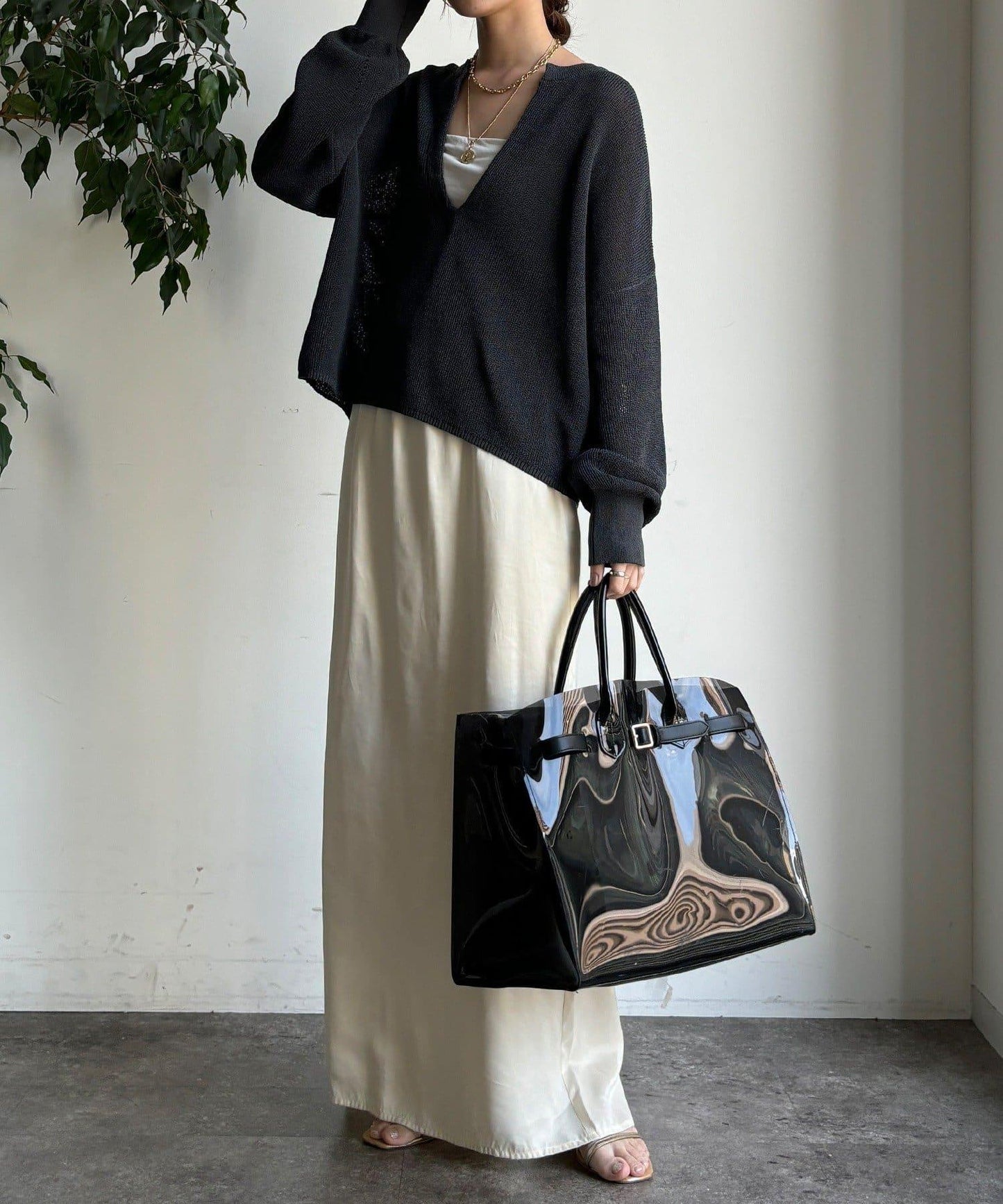 和紙質開領套頭衫