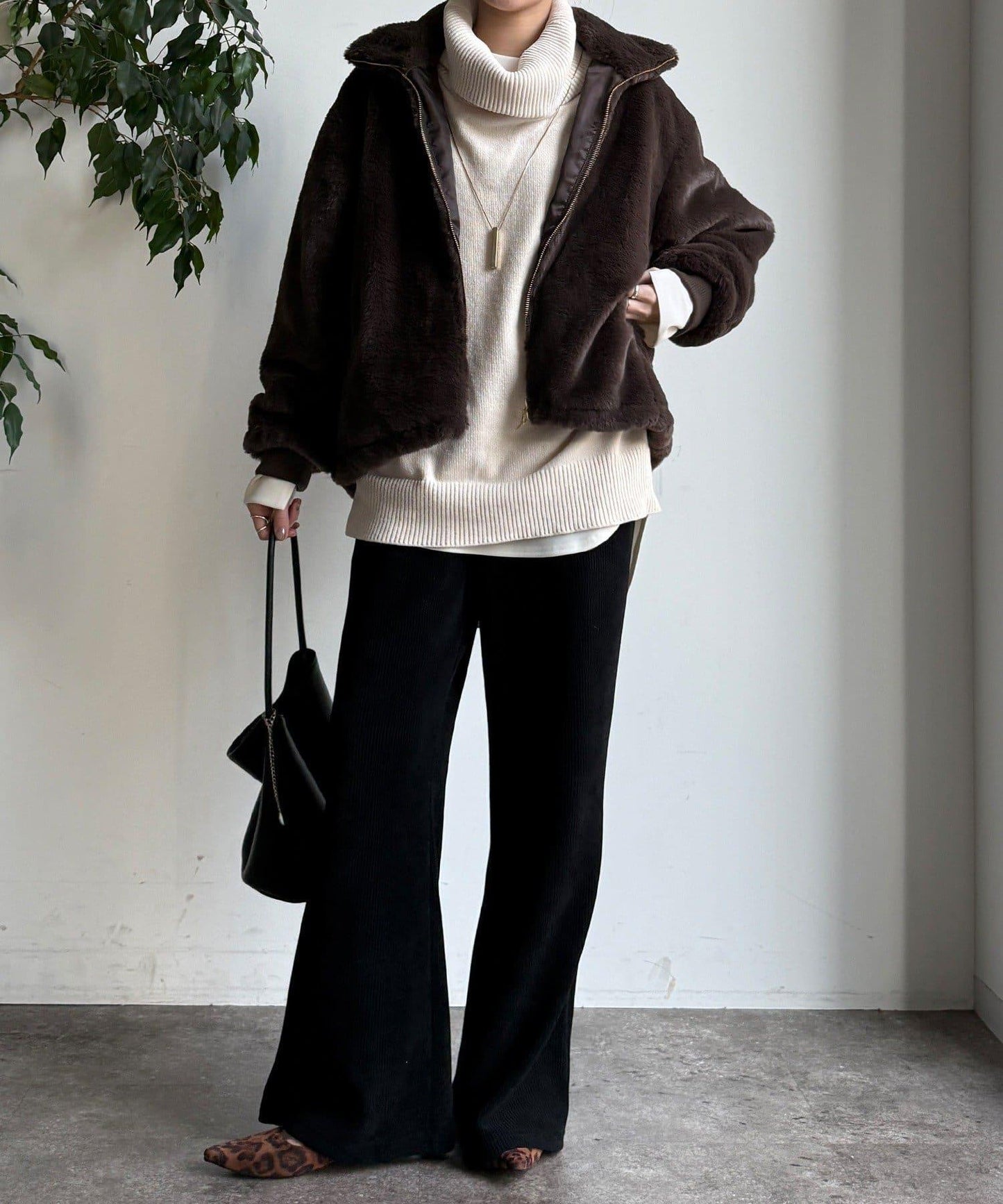 針織燈芯絨微喇休閒褲