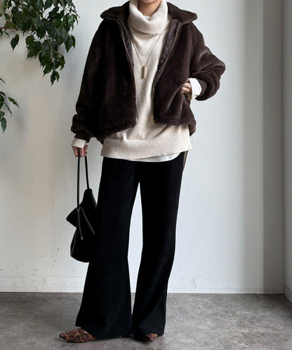 針織燈芯絨微喇休閒褲