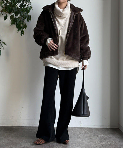 針織燈芯絨微喇休閒褲