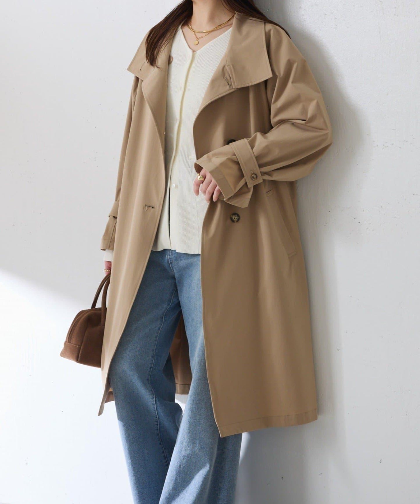 【防潑水/輕量/彈力】防潑水立領大衣