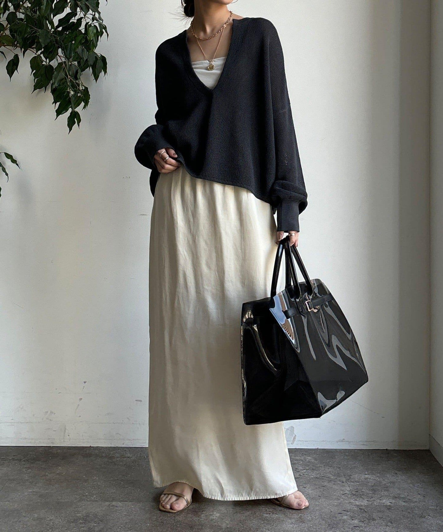 和紙質開領套頭衫