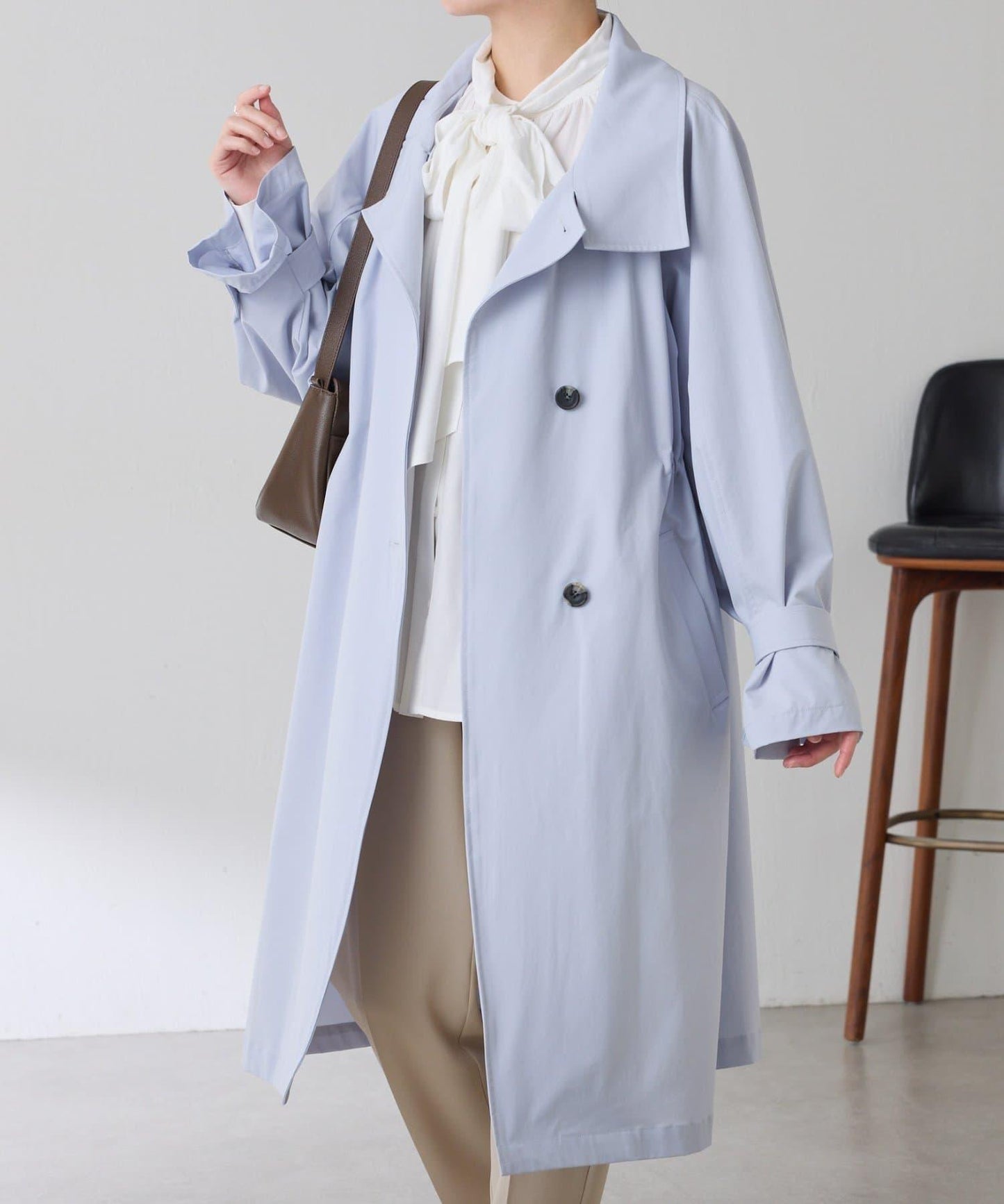 【防潑水/輕量/彈力】防潑水立領大衣