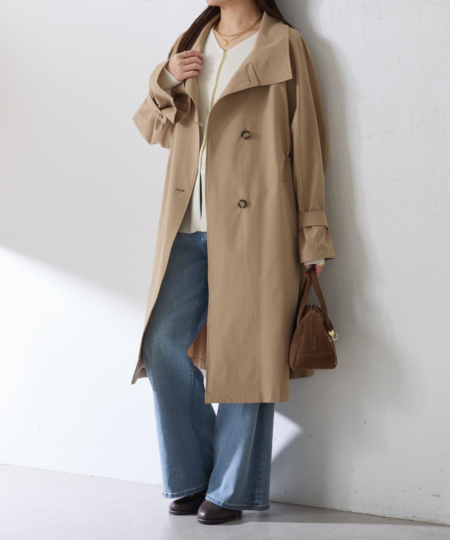 【防潑水/輕量/彈力】防潑水立領大衣