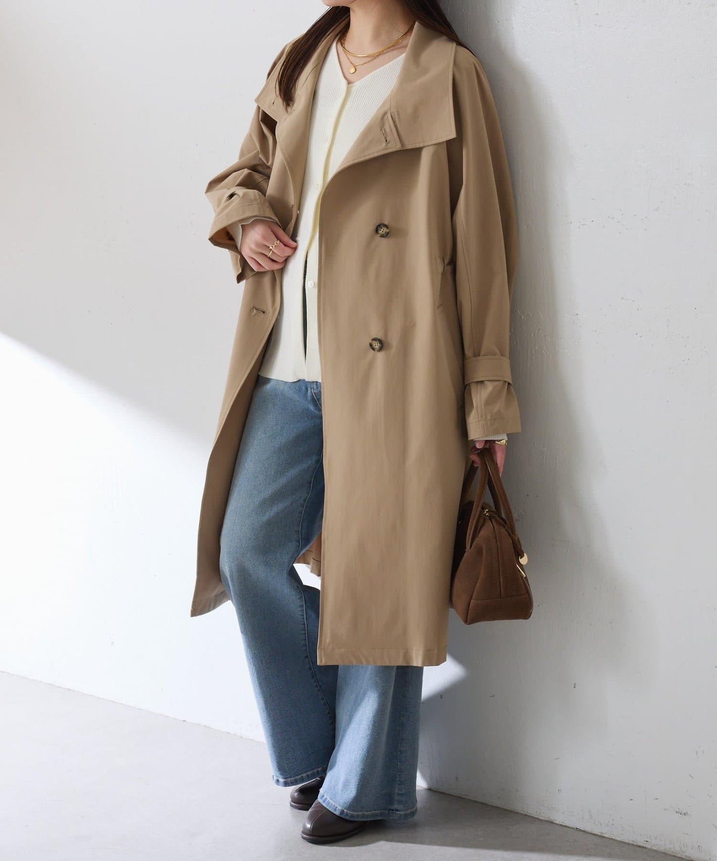 【防潑水/輕量/彈力】防潑水立領大衣