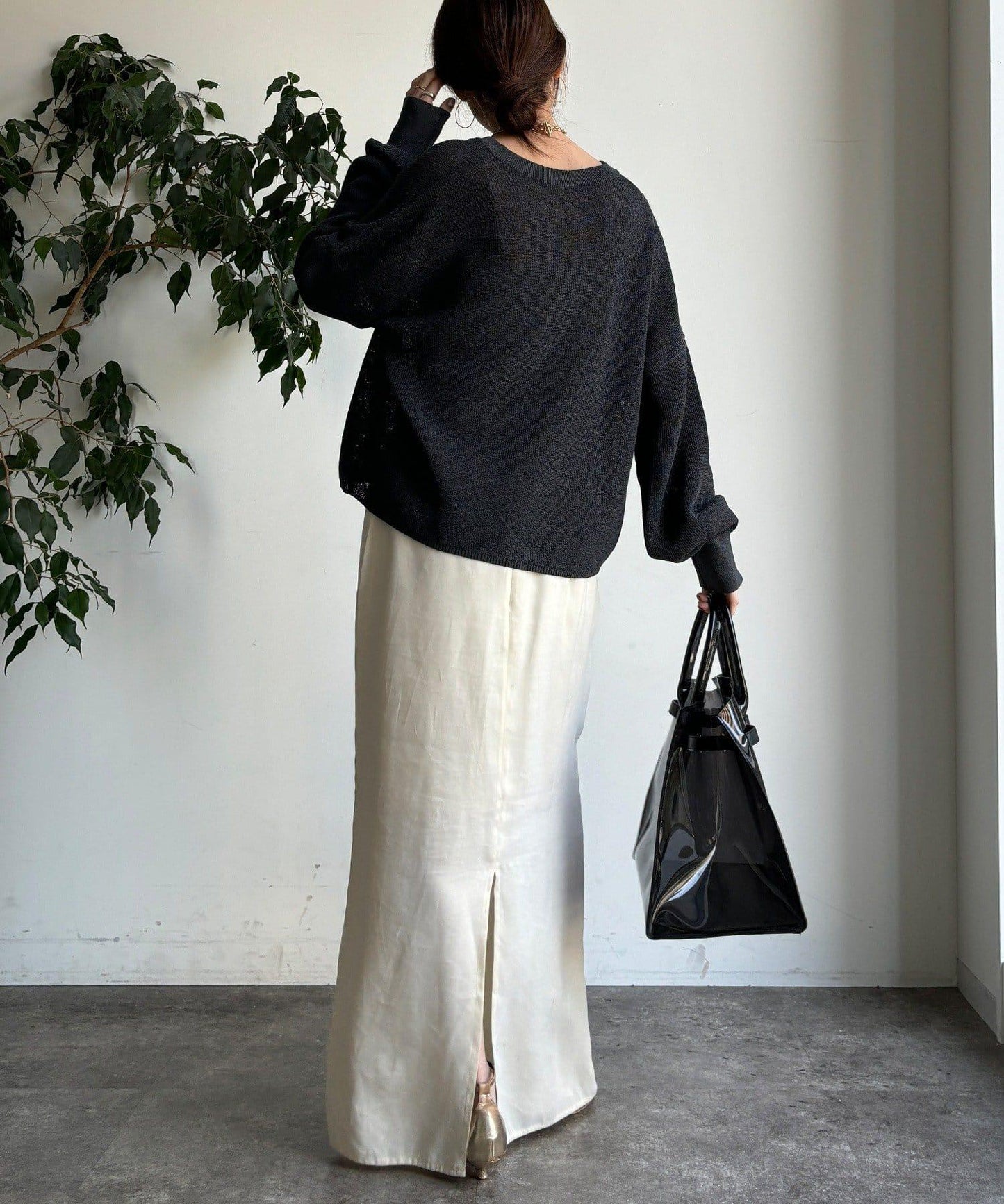 和紙質開領套頭衫