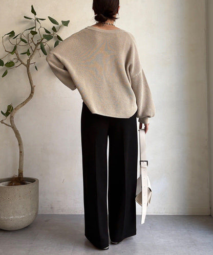 和紙質開領套頭衫