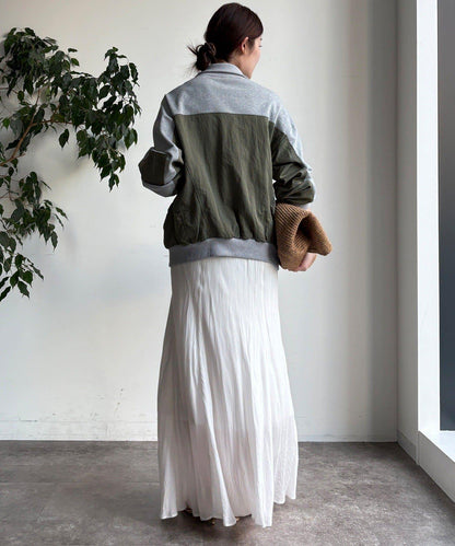 異材質拼接雙拉鍊夾克