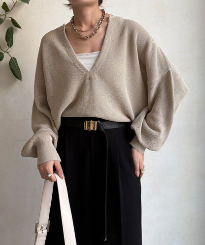 和紙質開領套頭衫