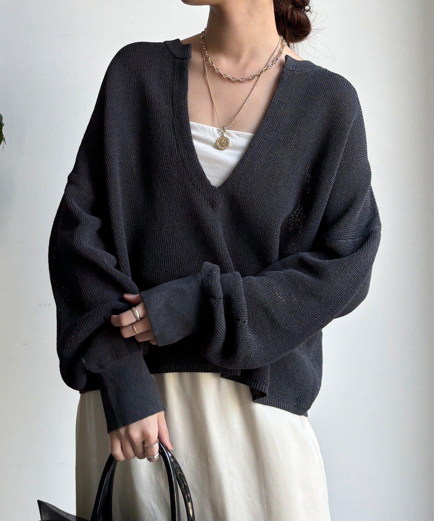 和紙質開領套頭衫