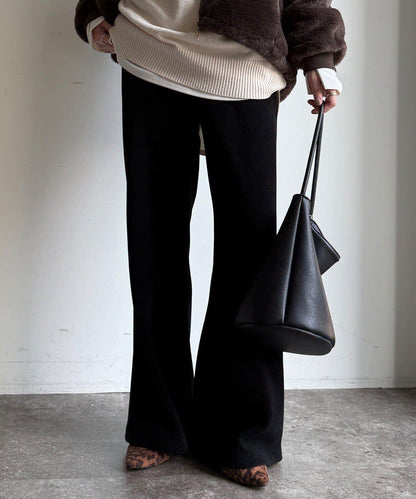 針織燈芯絨微喇休閒褲