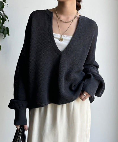 和紙質開領套頭衫