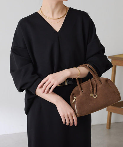 【小臉效果/彈力】V領開口套頭衫/套裝