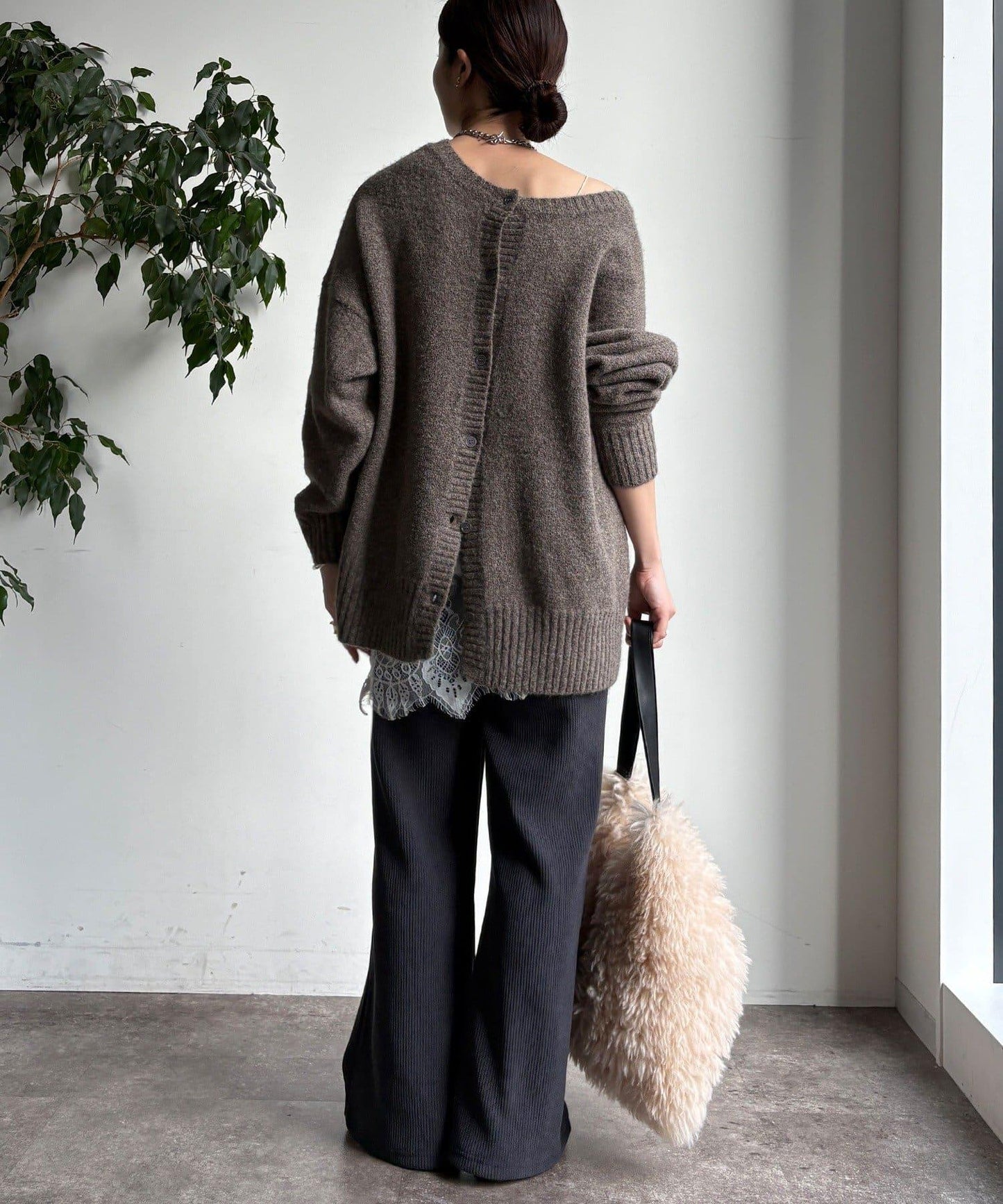 針織燈芯絨微喇休閒褲