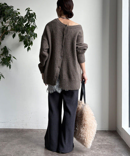 針織燈芯絨微喇休閒褲