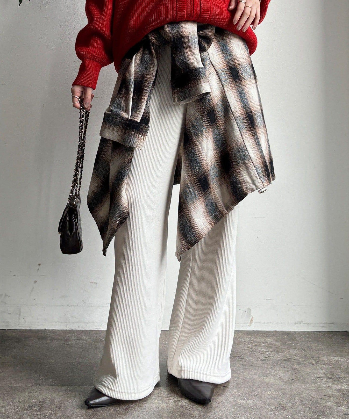 針織燈芯絨微喇休閒褲