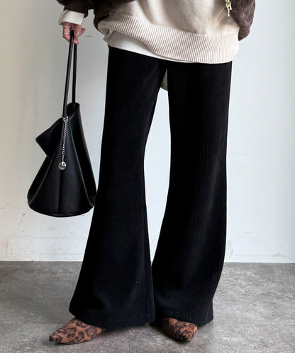 針織燈芯絨微喇休閒褲