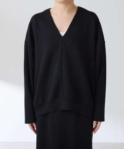 【小臉效果/彈力】V領開口套頭衫/套裝