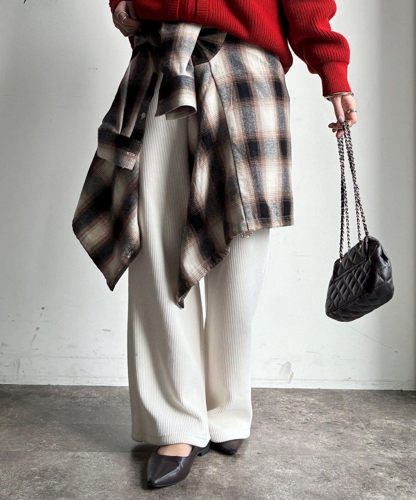 針織燈芯絨微喇休閒褲