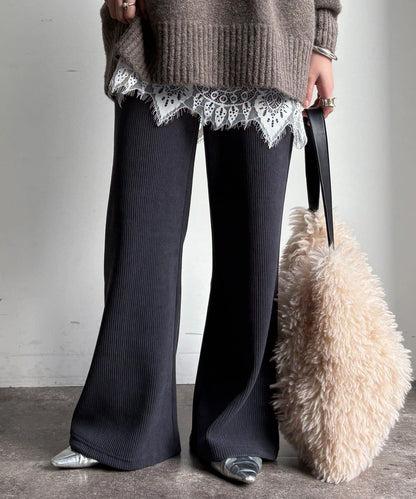 針織燈芯絨微喇休閒褲