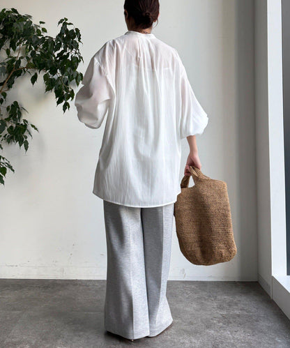 針織背心×襯衫套裝